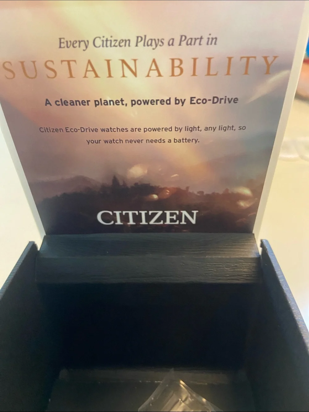 Citizen Eco-Drive Stainless Watch with Blue Dial and Silver Bracelet.. sapphire